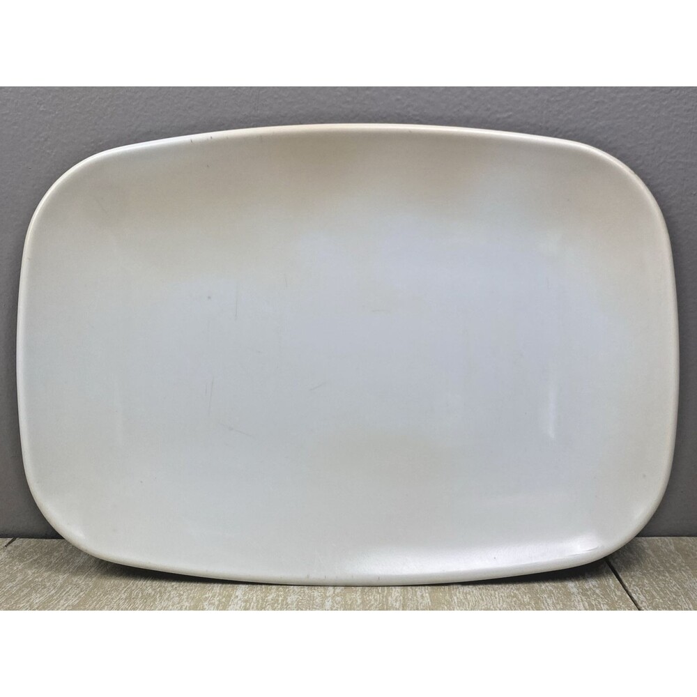 Vintage Brookpark 13" Melamine Serving Tray MCM  #8-7 Ivory & Brown